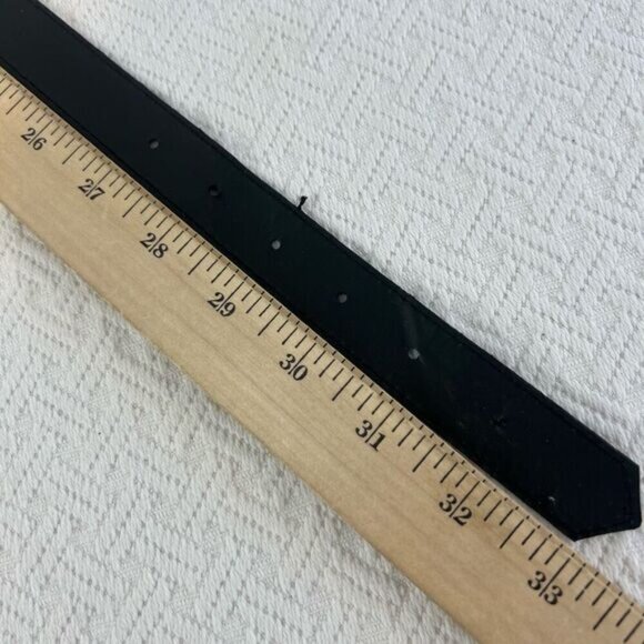 Vintage Faux Patent Leather Black Shiny Slim Waist Belt 80s Retro Whimsigoth - Picture 11 of 15